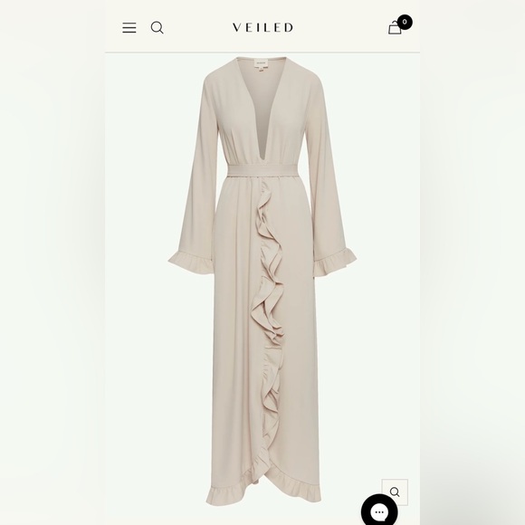 Veiled Collection-  Mariam Ruffle Open Abaya - Picture 2 of 7